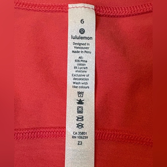 Lululemon “To The Point” Tank Top Women’s Size 6 Glossy Coral Activewear NWT - Picture 10 of 10